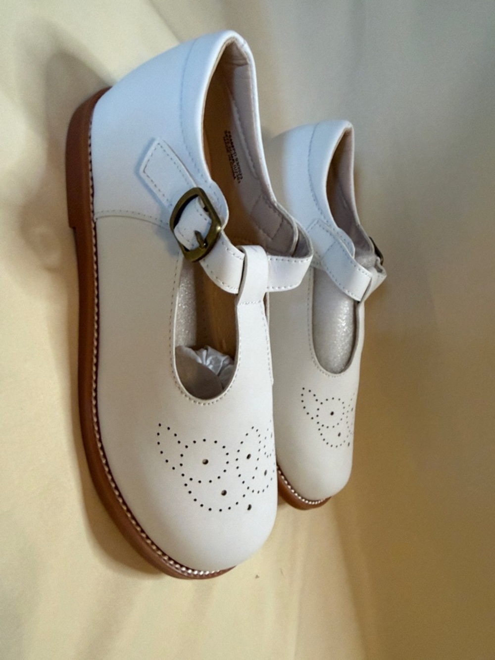 White T-Strap Kids Dress Shoes - Picture 3 of 7